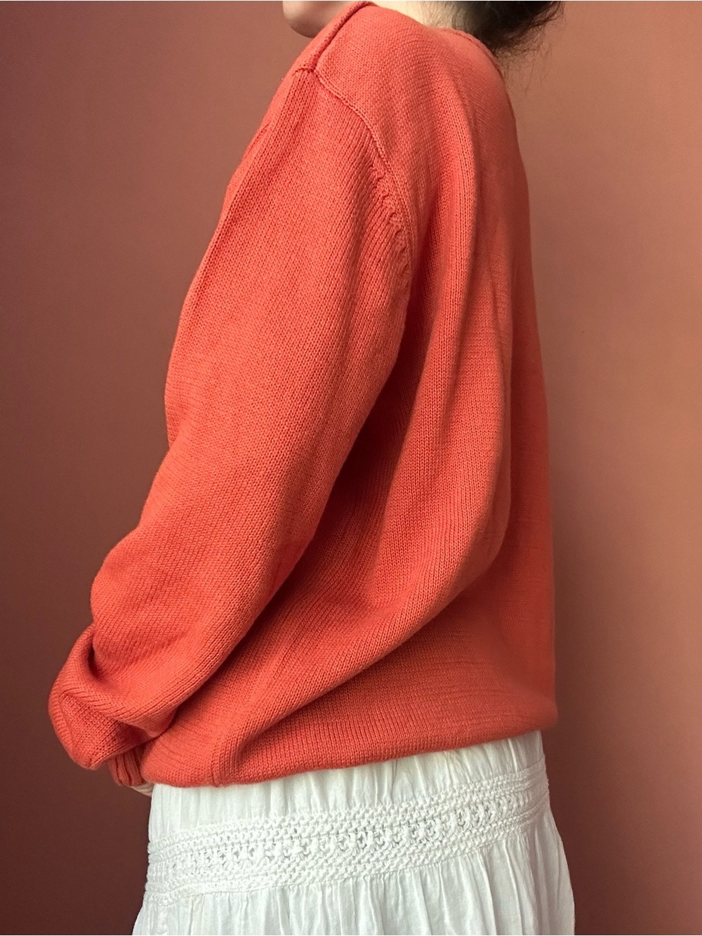 Knightsbridge orange oversized knit sweater - Picture 2 of 5